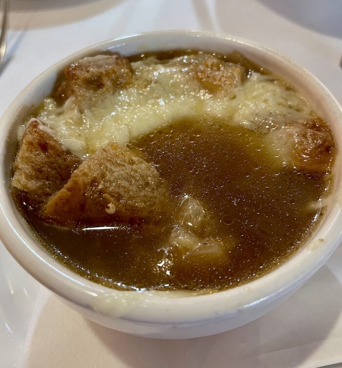Cafe Lapin signature dishes French Onion SoupTrout AmandineVeal PiccataLapin Burger﻿﻿﻿﻿